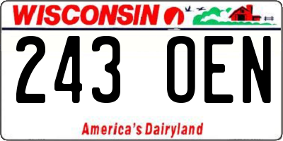 WI license plate 243OEN
