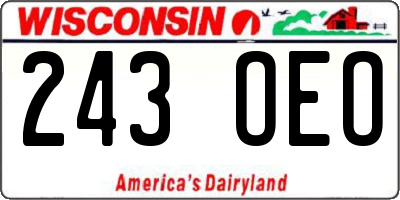 WI license plate 243OEO
