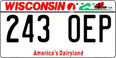 WI license plate 243OEP