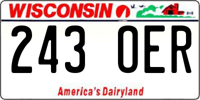 WI license plate 243OER