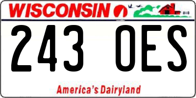 WI license plate 243OES