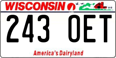WI license plate 243OET