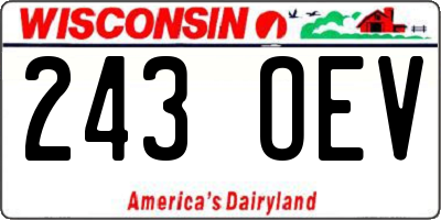 WI license plate 243OEV