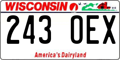 WI license plate 243OEX