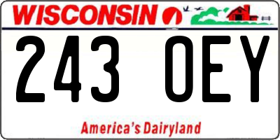 WI license plate 243OEY