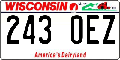 WI license plate 243OEZ