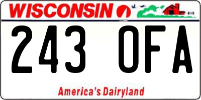 WI license plate 243OFA