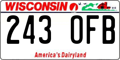 WI license plate 243OFB