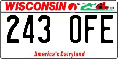 WI license plate 243OFE