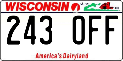 WI license plate 243OFF