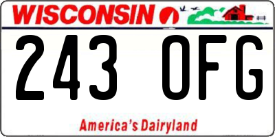 WI license plate 243OFG