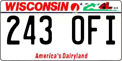 WI license plate 243OFI