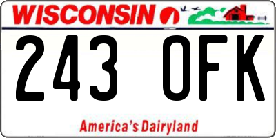 WI license plate 243OFK