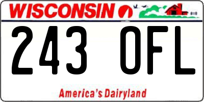 WI license plate 243OFL