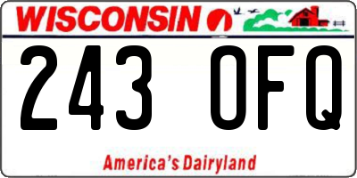 WI license plate 243OFQ