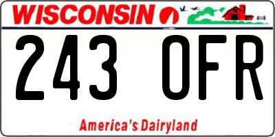 WI license plate 243OFR