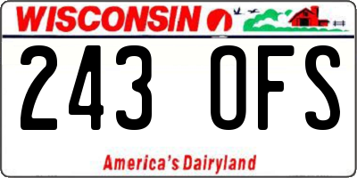 WI license plate 243OFS