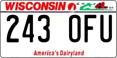 WI license plate 243OFU