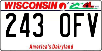 WI license plate 243OFV