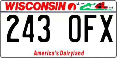 WI license plate 243OFX