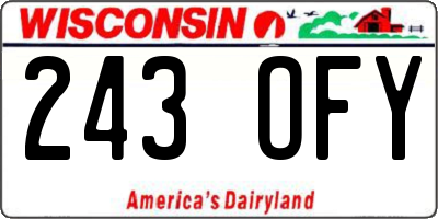 WI license plate 243OFY
