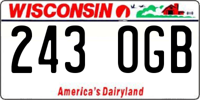 WI license plate 243OGB
