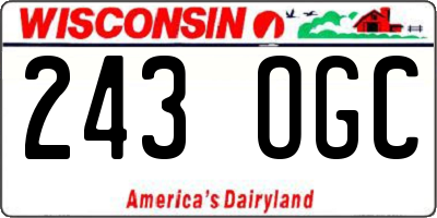 WI license plate 243OGC