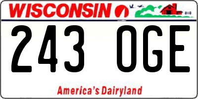 WI license plate 243OGE