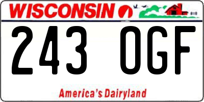 WI license plate 243OGF