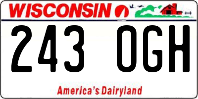 WI license plate 243OGH