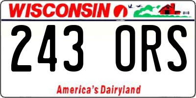 WI license plate 243ORS