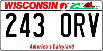 WI license plate 243ORV