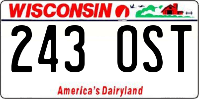 WI license plate 243OST