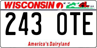 WI license plate 243OTE
