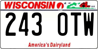 WI license plate 243OTW