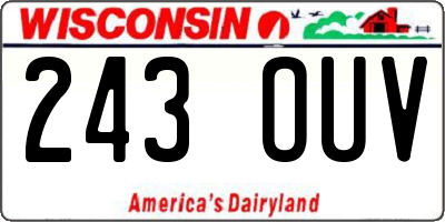 WI license plate 243OUV