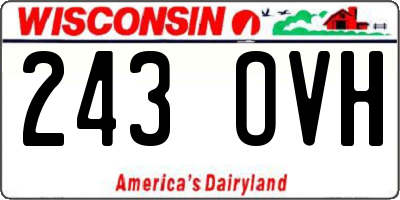 WI license plate 243OVH