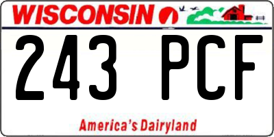 WI license plate 243PCF