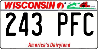 WI license plate 243PFC