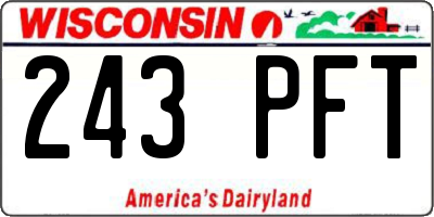 WI license plate 243PFT