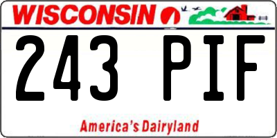 WI license plate 243PIF