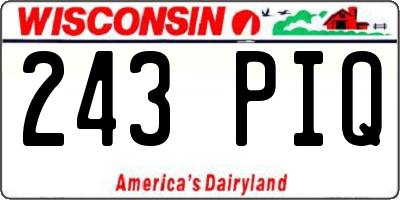 WI license plate 243PIQ