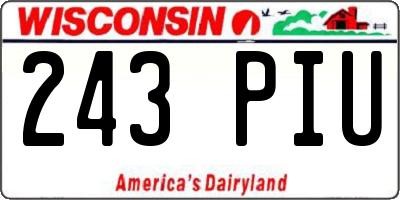 WI license plate 243PIU