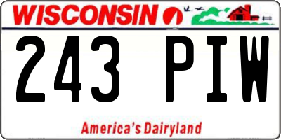 WI license plate 243PIW