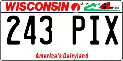 WI license plate 243PIX