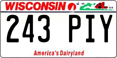 WI license plate 243PIY