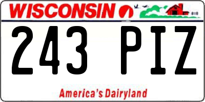 WI license plate 243PIZ