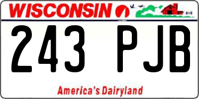 WI license plate 243PJB