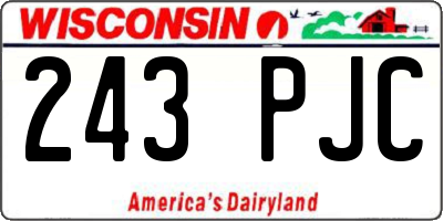 WI license plate 243PJC