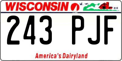 WI license plate 243PJF